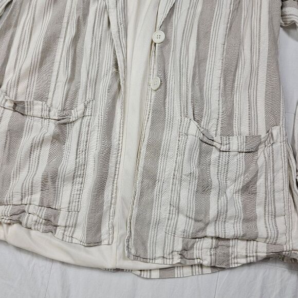 Torrid‎ Stripped Lightweight Linen Blend Long Sleeve Blazer Women's Size 1 - Picture 5 of 13